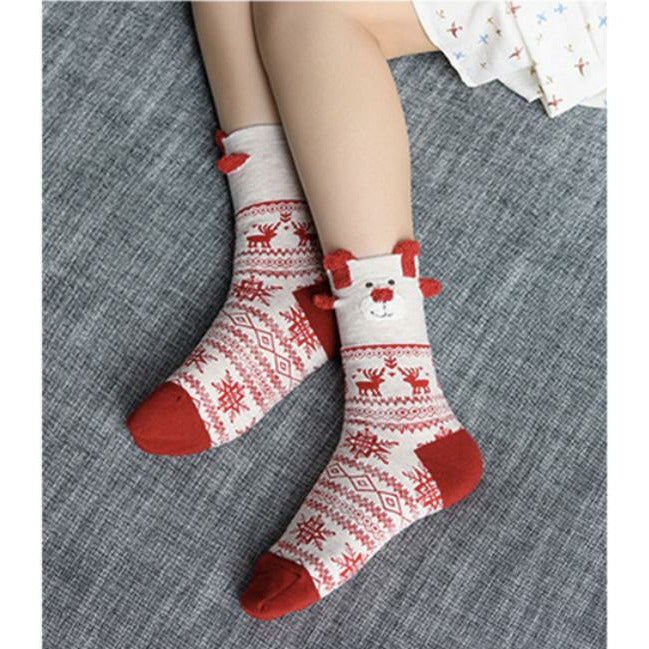 Santa Clause Deer Socks