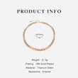 Lush-Laney Multicolor Enamel Cuban Link Gold Necklace