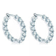 Scalloped Round Moissanite Diamond Hoop Earrings - Small