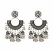 Silver large jhumka / jhumki chandelier earrings 