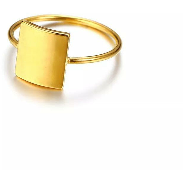 Square Midi Ring - Stainless Steel