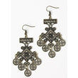Tribal brass chandelier earrings Brass