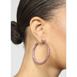 Blue And Pink Hoop Earrings Full Rhinestone