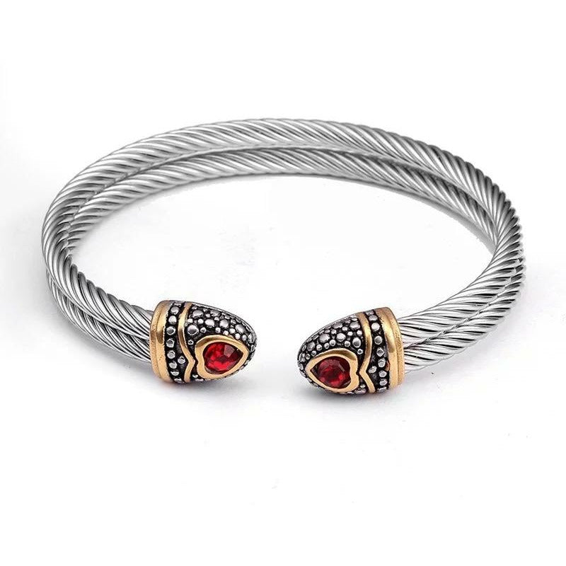 Designer Inspired bracelet- red garnet