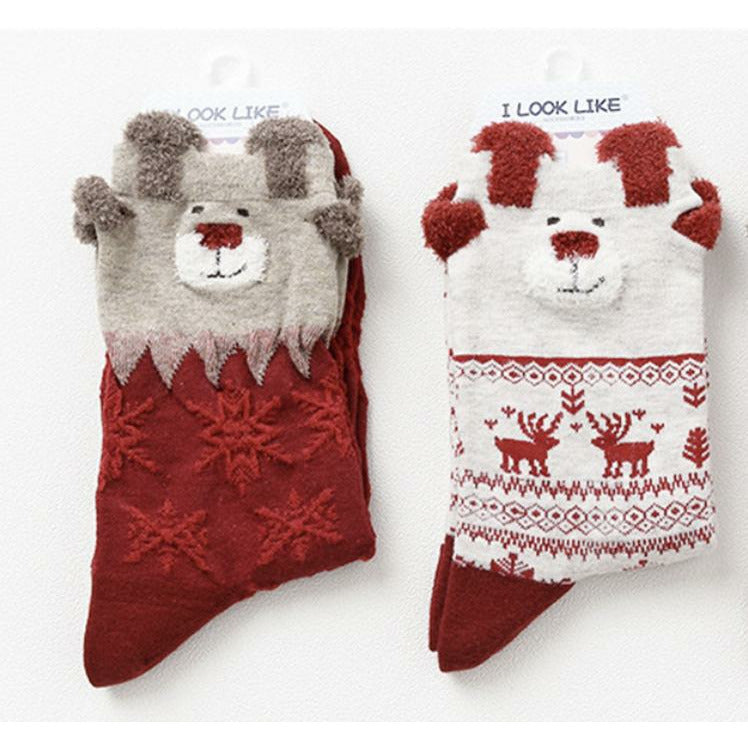 Santa Clause Deer Socks