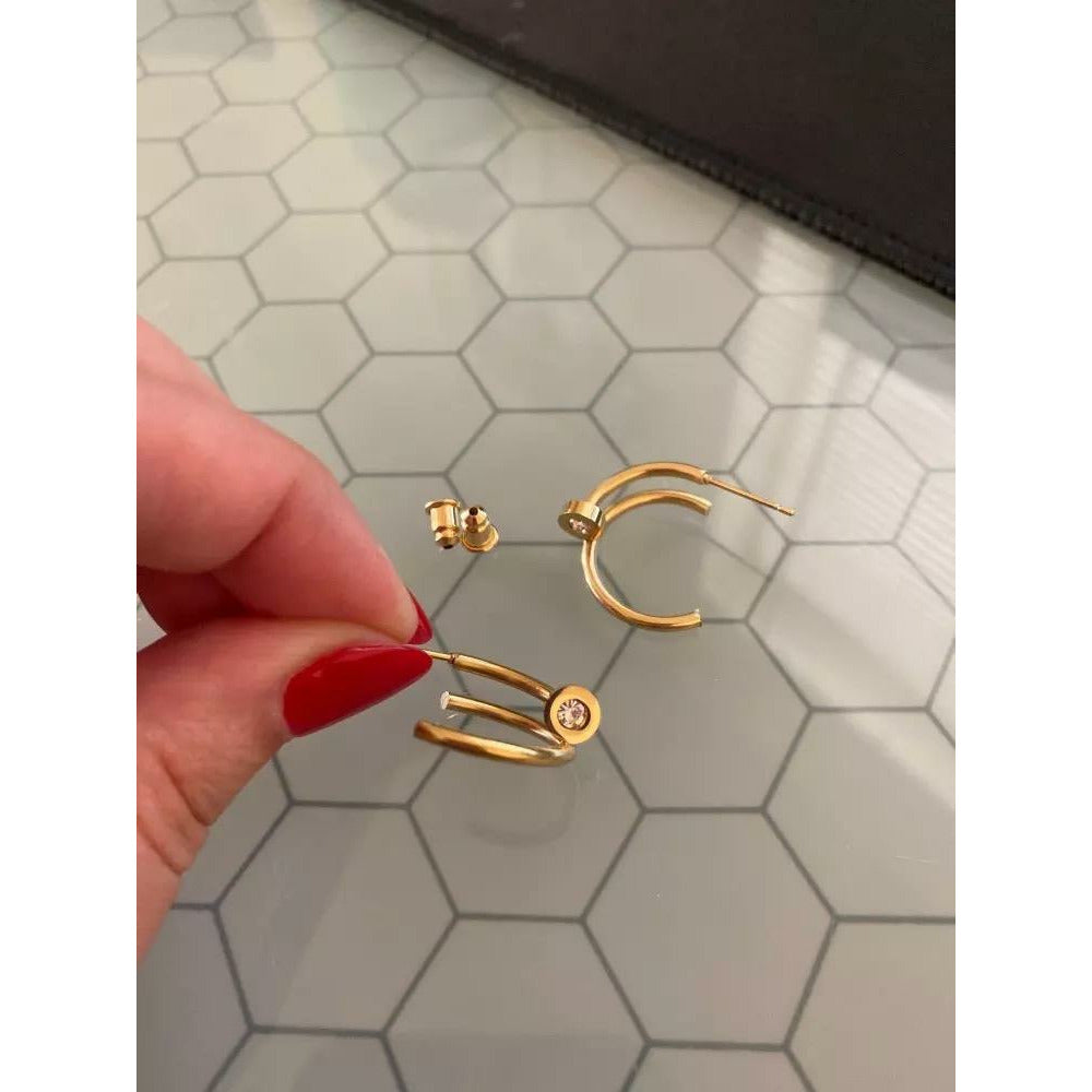 Nail Cartier inspired hoop earrings