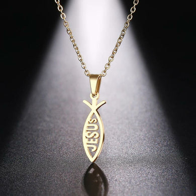 Gold Jesus Pendant Necklace