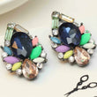 Vintage Inspired Statement Statement Earrings in Black, Brown, and Multi-Color.