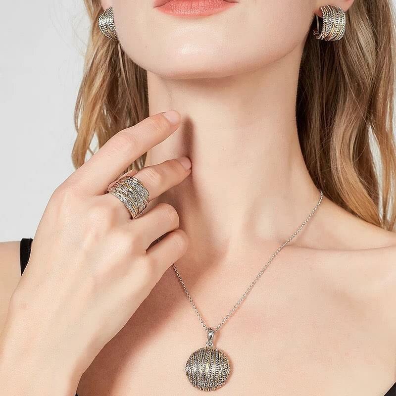 Intertwined Two Tone Designer Inspired Necklace