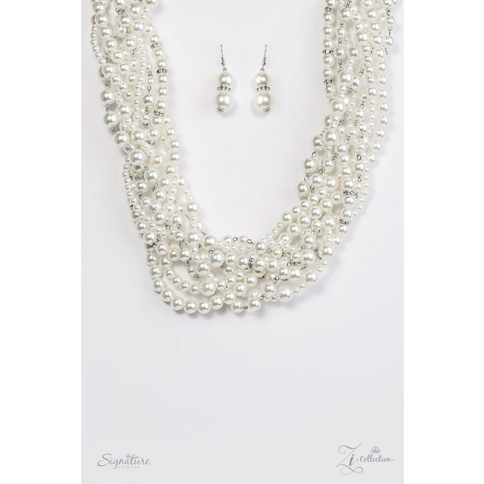 Stephanie Pearl Necklace w/ Earrings - Sophistycats Jewelry