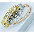 Hollow Roman Numeral Bangle Bracelet