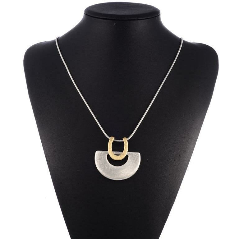 Brighton Semi-Circular Long Necklace  Silver-Gold