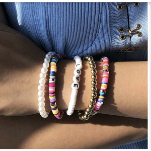 Hot Pink Bow Beaded Bracelet