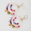 Colorful circle Hoop layered gold stainless steel  earrings 