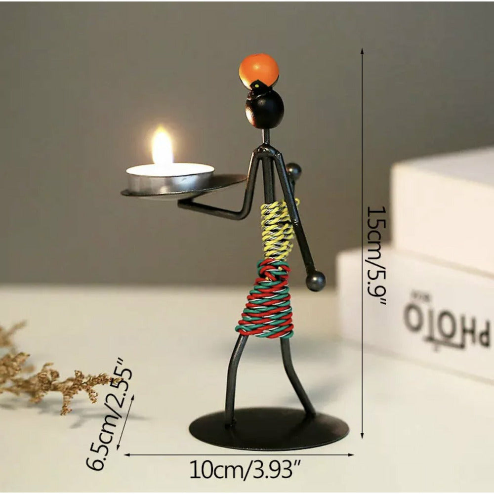 African Woman Candlestick Holder