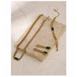 Emerald Green Stainless Steel Jewelry Set