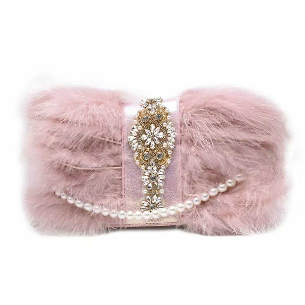 Feather Gatsby Clutch Crossbody Bag