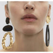Latitude Asymmetrical Wooden Statement Earrings