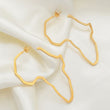 Africa shape large hoop earrings - Gold 
