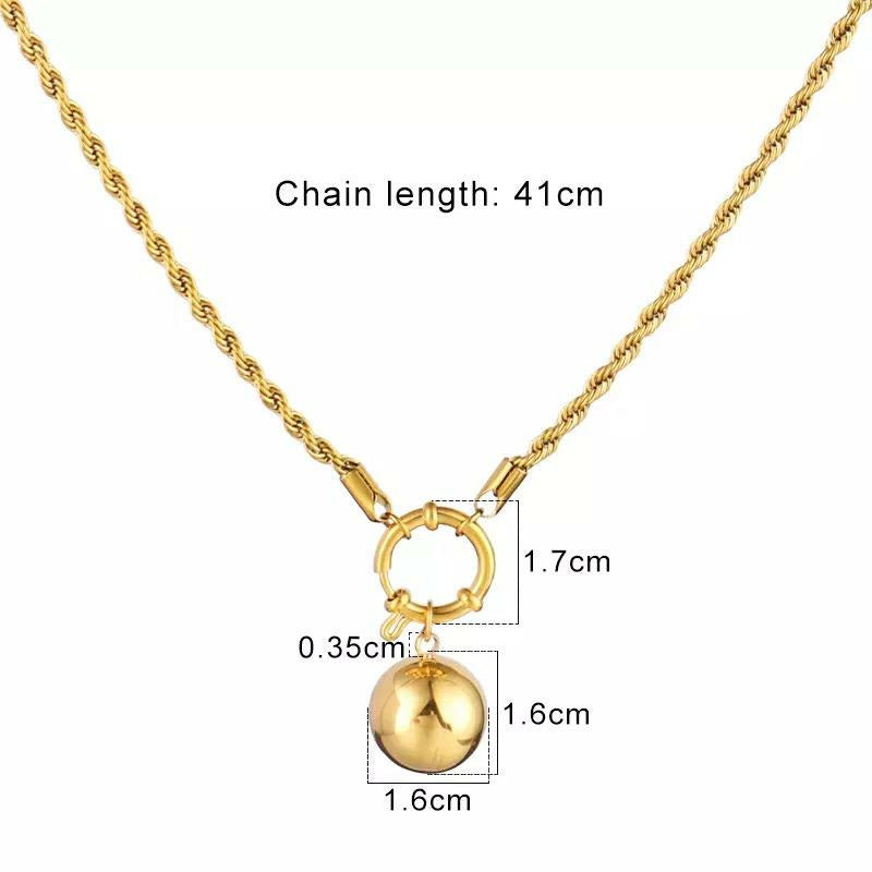 Victoria Ball Charm Necklace - Gold or Silver