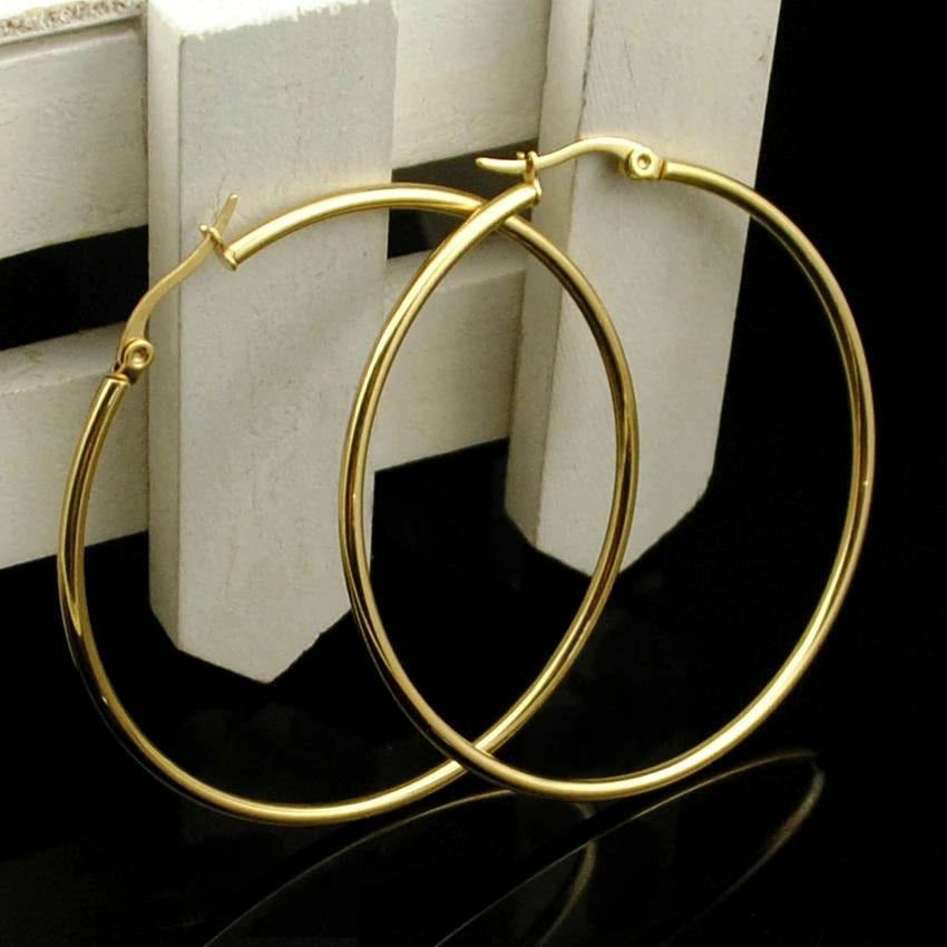Large Gold Hoop Earrings 