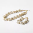 Malia Double Chain Choker Necklace & Bracelet Set