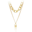 Locked Choker Layered Necklace
