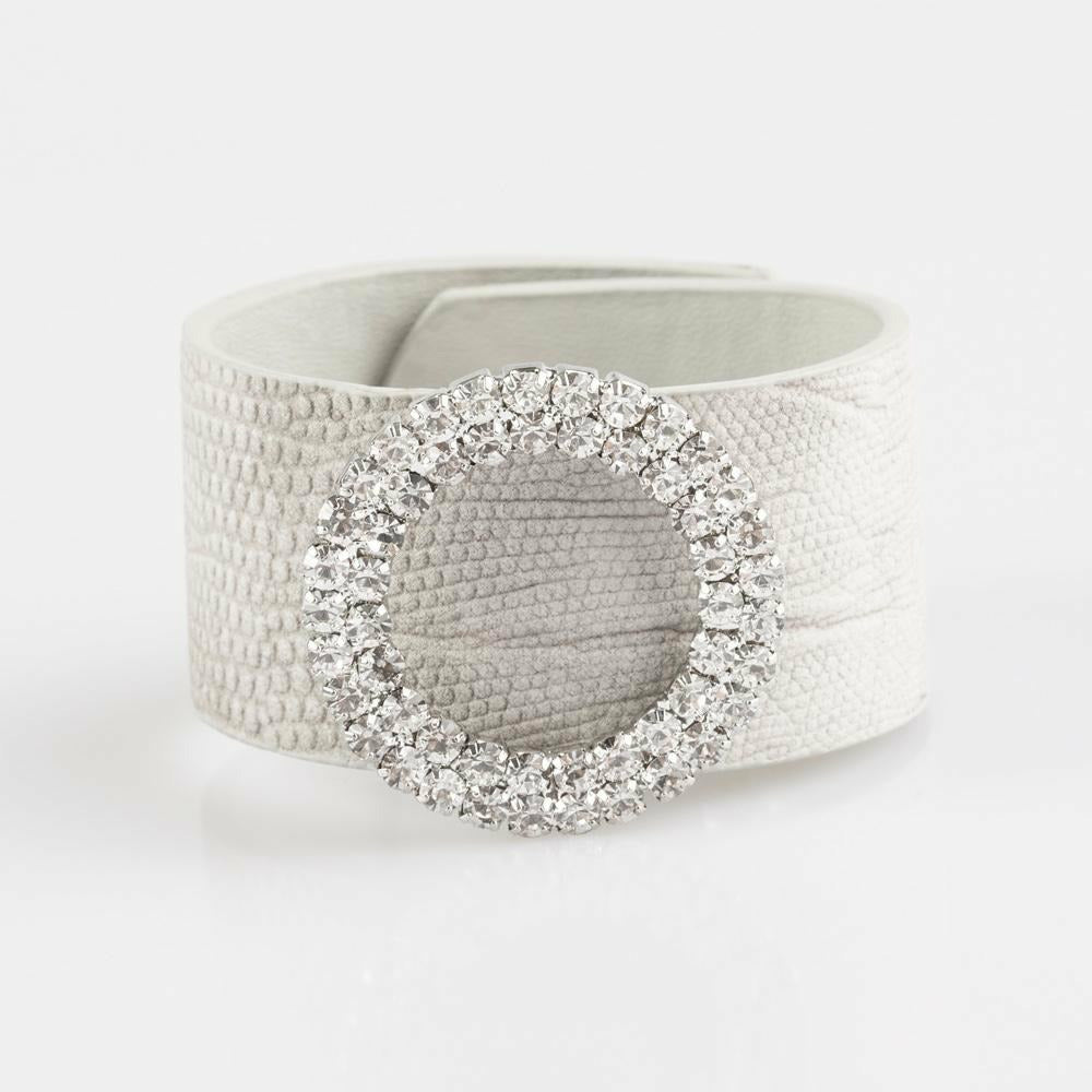 The Bling Silver Leather Bracelet - Sophistycats Jewelry