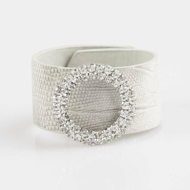 The Bling Silver Leather Bracelet - Sophistycats Jewelry