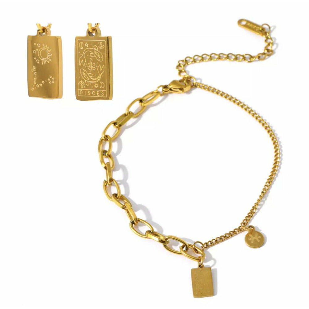 Constellation Bar Bracelet - Pisces Zodiac Jewelry