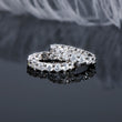 Round Moissanite Diamond Hoop Earrings - Small