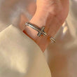 Cross Cuff 925 Sterling Silver Bracelet