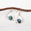 Quartz druzy geometric gold drop earrings 