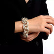 Thick urban gold chain link choker Necklace with bracelet set