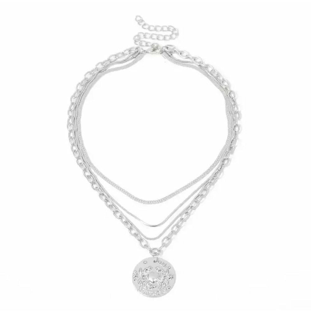 Cancer Zodiac Layered Chain Necklace