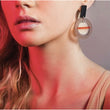 Red white black retro circle geometric acrylic lightweight earrings
