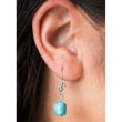Turquoise stones silver link necklace with earrings 