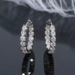 Round Moissanite Diamond Hoop Earrings - Small