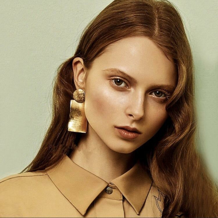 Geo Drop Earrings - Gold - Sophistycats Jewelry