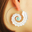 Silver round drop punk bohemian earrings 