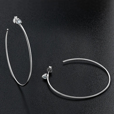 Moissanite Diamond Hoop Earrings