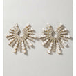 C-Spoke Rhinestone Pearl Statement Earrings