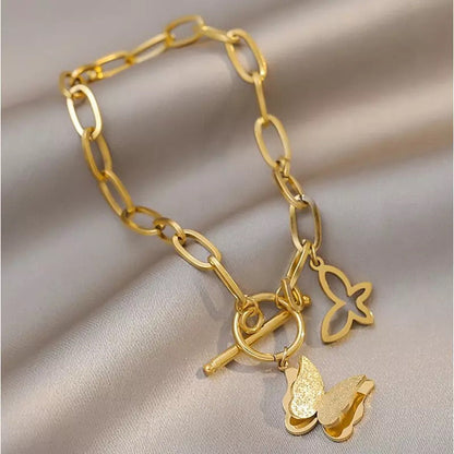 Butterfly Charm Gold Bracelet
