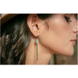 Patina Drop Earrings - Green / Silver