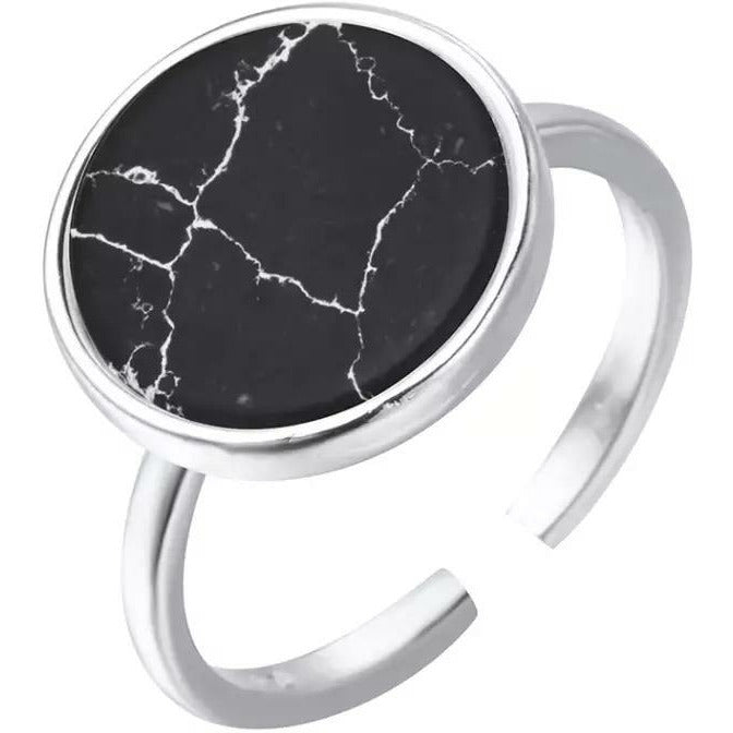 Ponder-Ring Black Silver Ring