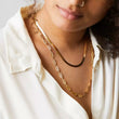 Paper clip Choker to Chain Necklace w/ Bracelet Set - Gold / Silver