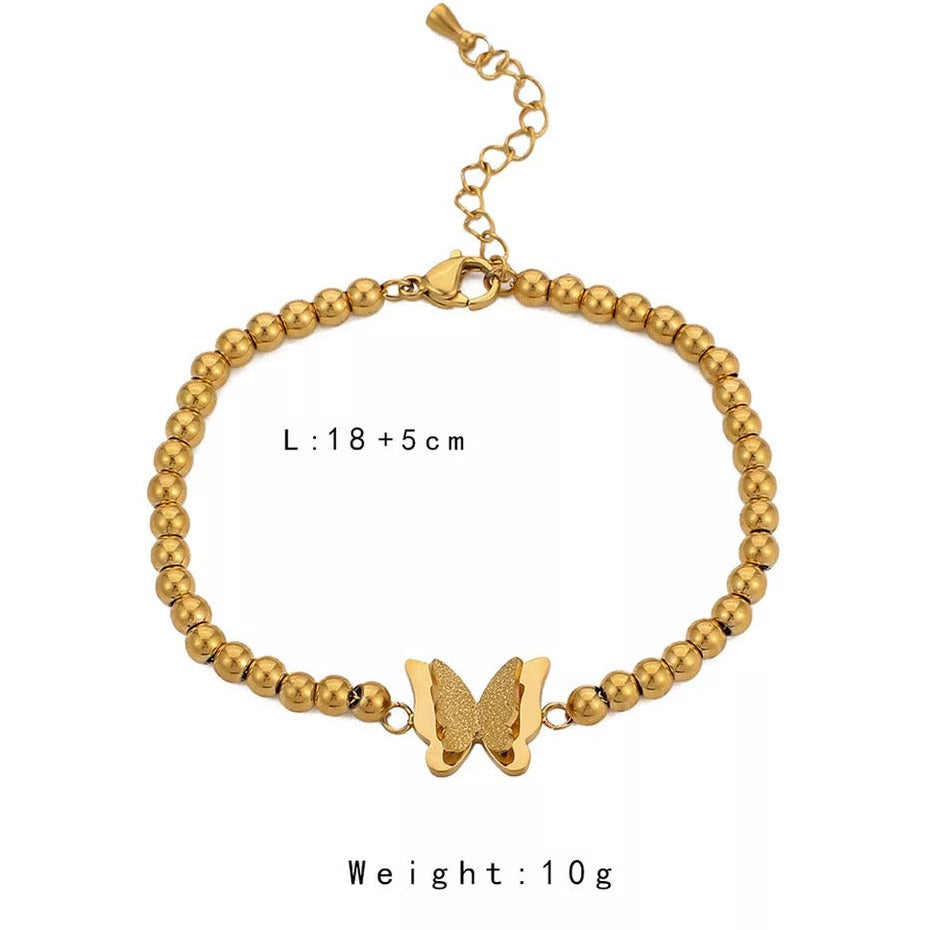 Talia Butterfly Charm Beaded Bracelet