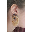 Round Rattan Drop Earrings - Tortoise