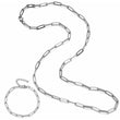 Paper clip Choker to Chain Necklace w/ Bracelet Set - Gold / Silver