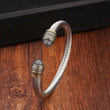 Silver gold two toned vintage snake cable cuff bracelet- designer inspired